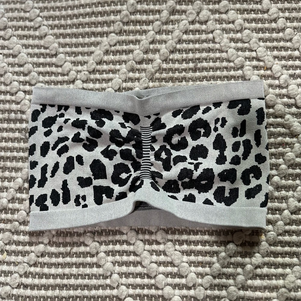 Obey Black and Gray Leopard Print Bandeau